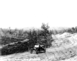 Circa 1918 Model T traveling newly constructed M-70 Circa 1918 Model T traveling newly constructed M-70