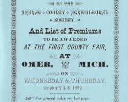 1885 Arenac Co Agricultural Society Booklet Cover 1885 Arenac Co Agricultural Society Booklet Cover