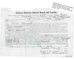1927 Hickory Island School Teacher Contract 1927 Hickory Island School Teacher Contract