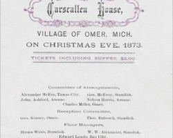 1873 Carscallen House Social Invitation 1873 Carscallen House Social Invitation