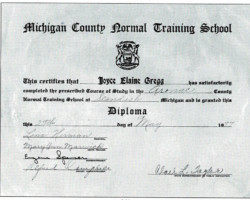 1957 MI Co Normal Training School Diploma 1957 MI Co Normal Training School Diploma