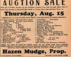1946 Hazen Mudge Auction Sale Ad 1946 Hazen Mudge Auction Sale Ad