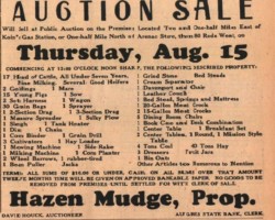 1946 Hazen Mudge Auction Sale Ad 1946 Hazen Mudge Auction Sale Ad