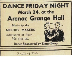 1950 Arenac Grange Hall Dance Ad 1950 Arenac Grange Hall Dance Ad