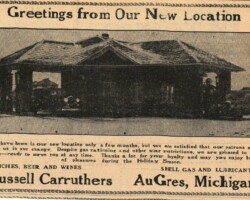 1942 Russel Carruthers Station Ad 1942 Russel Carruthers Station Ad