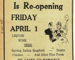 1949 Pinewood Inn Ad