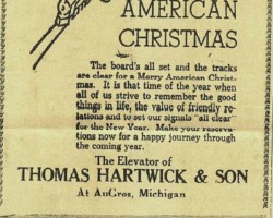 Thomas Hartwick & Sons "American Christmas" Ad (Date unknown)