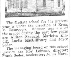 1933 Moffatt School, Moffatt Twp, Dist 2 Update 1933 Moffatt School, Moffatt Twp, Dist 2 Update