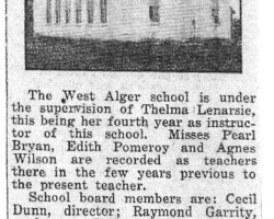 1933 West Alger School, Moffatt Twp, Dist 1 Update 1933 West Alger School, Moffatt Twp, Dist 1 Update