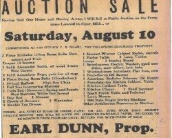 1946 Earl Dunn Auction Sale/Moving Notice 1946 Earl Dunn Auction Sale/Moving Notice