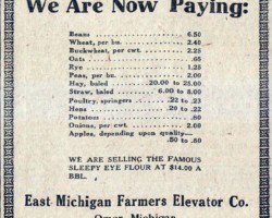 1919 Omer Farmers Elevator Commodity Price List 1919 Omer Farmers Elevator Commodity Price List