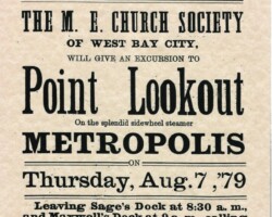 1879 Church Picnic Steamer Excursion Ad 1879 Church Picnic Steamer Excursion Ad