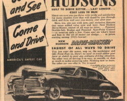 1942 B J Senski Hudson Six Automobile Ad 1942 B J Senski Hudson Six Automobile Ad