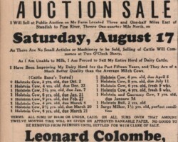 1946 Colombe Cattle Disbursement Ad 1946 Colombe Cattle Disbursement Ad