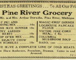 1946 Pine River Grocery Holiday Ad 1946 Pine River Grocery Holiday Ad