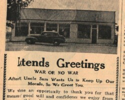 B/N 1941-44 Marsh's Store Holiday Ad (Date unknown) B/N 1941-44 Marsh's Store Holiday Ad (Date unknown)