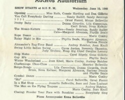 1949 Ruth's Dance Revue at Au Gres Auditorium 1949 Ruth's Dance Revue at Au Gres Auditorium