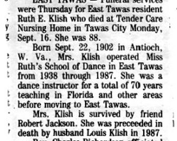 1987 Ruth E Klish Obituary 1987 Ruth E Klish Obituary
