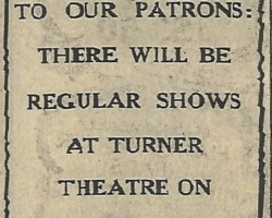 1946 Turner Theatre Movie Ad 1946 Turner Theatre Movie Ad